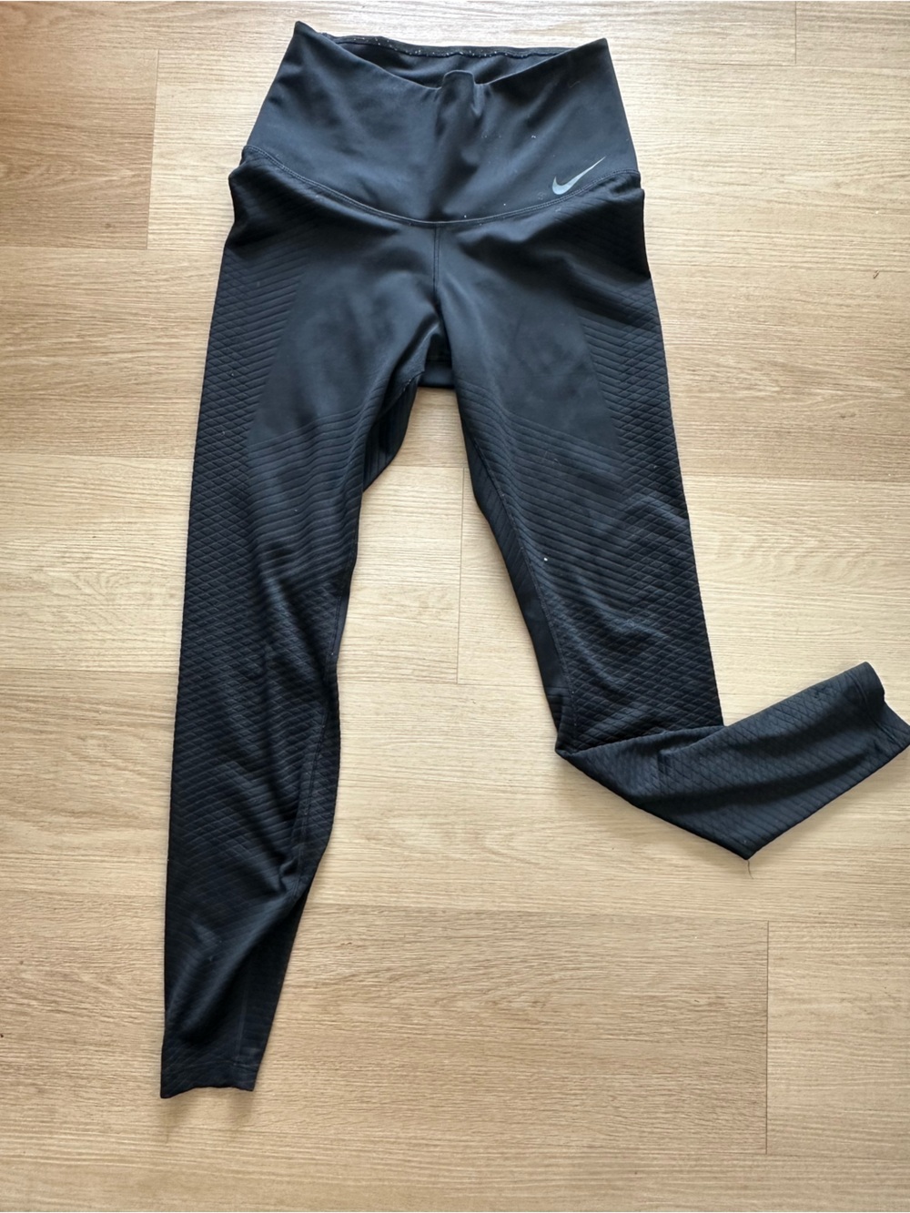 Nike Black Ribbed High-Waist Leggings